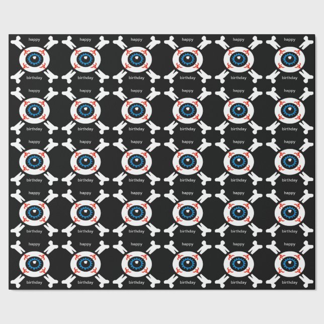 Eyeball-and-Crossbones Wrapping Paper (Seam)