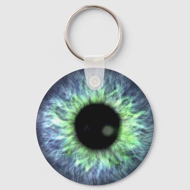Eyeball Blue Green Gift Pretty Key Ring (Front)