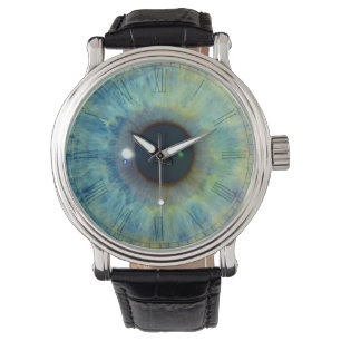 Eyeball clock face watch