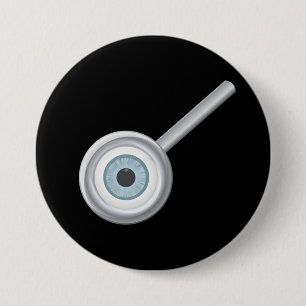 Eyeball In Magnifying Glass Button