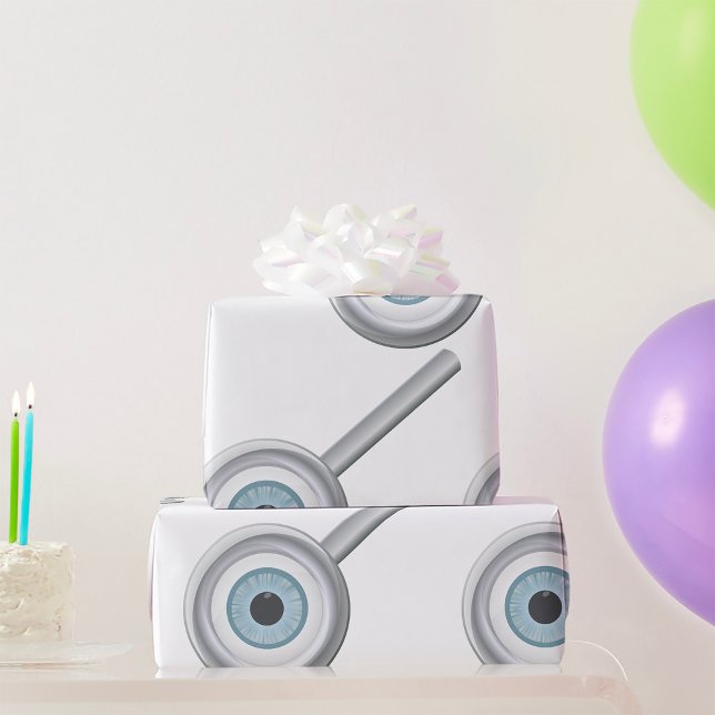 Eyeball Magnifying Glass Fun Eye Inspection  Wrapping Paper (Creator Uploaded)