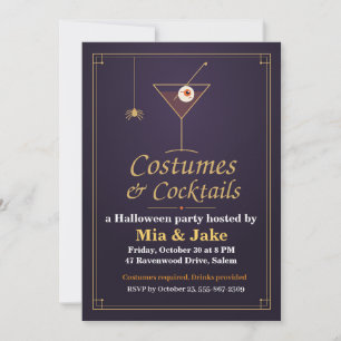 Eyeball Martini Costumes and Cocktails Halloween Invitation