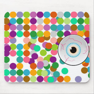 Eyeball Polka Dot Background Mouse Pad