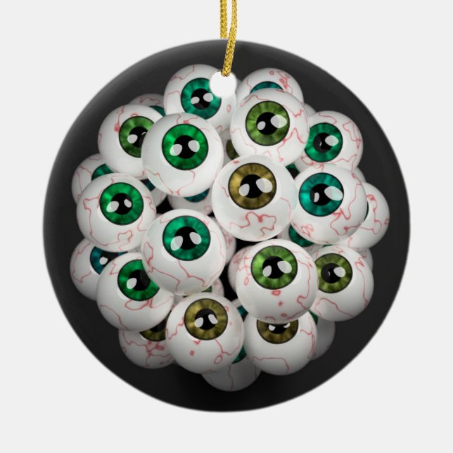 EyeBall Pun Ceramic Ornament (Front)