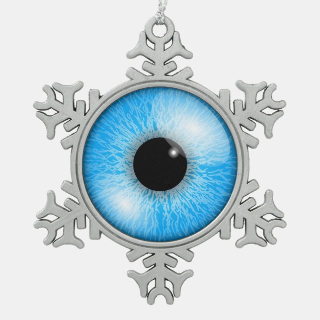 EYEBALL SNOWFLAKE PEWTER CHRISTMAS ORNAMENT (Front)