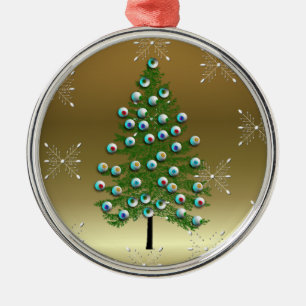 Eyeball Tree Metal Ornament