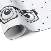Eyeballs and Glasses on Polka Dots Wrapping Paper