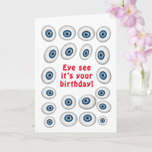 Eyeballs Birthday Wishes Card