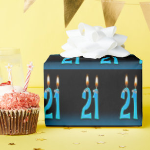 Eyeballs On 21st Birthday Candles Wrapping Paper