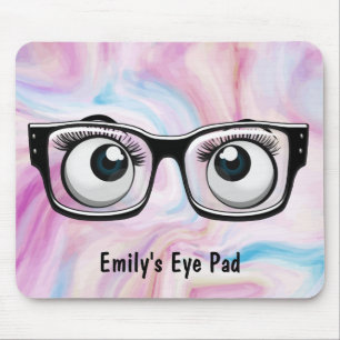 Eyeballs with Eyeglasses Mouse Pad