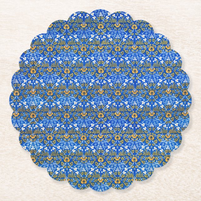 Eyebright, pattern by William Morris, Paper Coaster (Front)