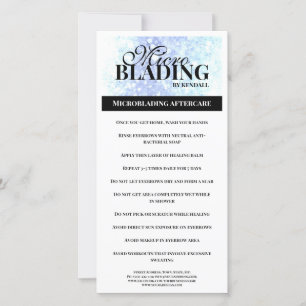 Eyebrow Aftercare Simple Black White Instruction Thank You Card