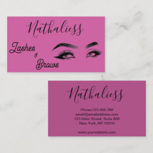 Eyebrow Eyelash Design Purple Elegance Business Card