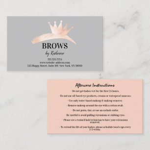 Eyebrow Micorblading Logo Aftercare Instruction Business Card