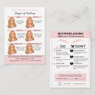 Eyebrow Microblading Aftercare Instructions Busine Business Card