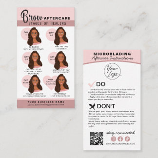 Eyebrow Microblading Aftercare Instructions Busine Business Card