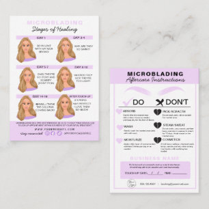 Eyebrow Microblading Aftercare Instructions Business Card