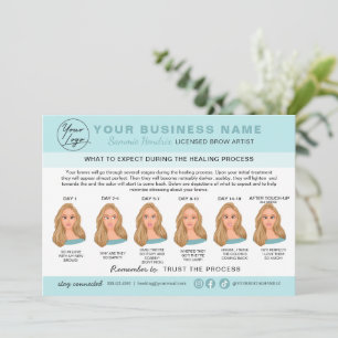 Eyebrow Microblading Aftercare Instructions Card
