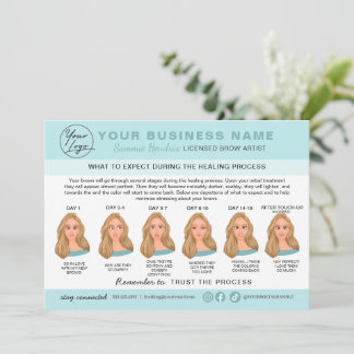 Eyebrow Microblading Aftercare Instructions Card