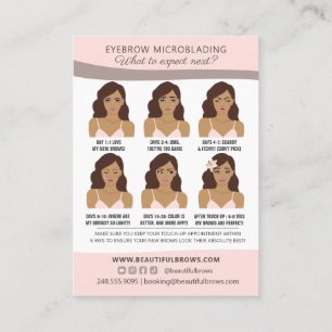 Eyebrow Microblading Brow Aftercare & Appointment Business Card