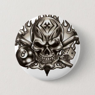 Eyebrow Ring Skull 6 Cm Round Badge
