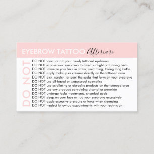 Eyebrow Tattoo Avoids Advices Aftercare Business Card