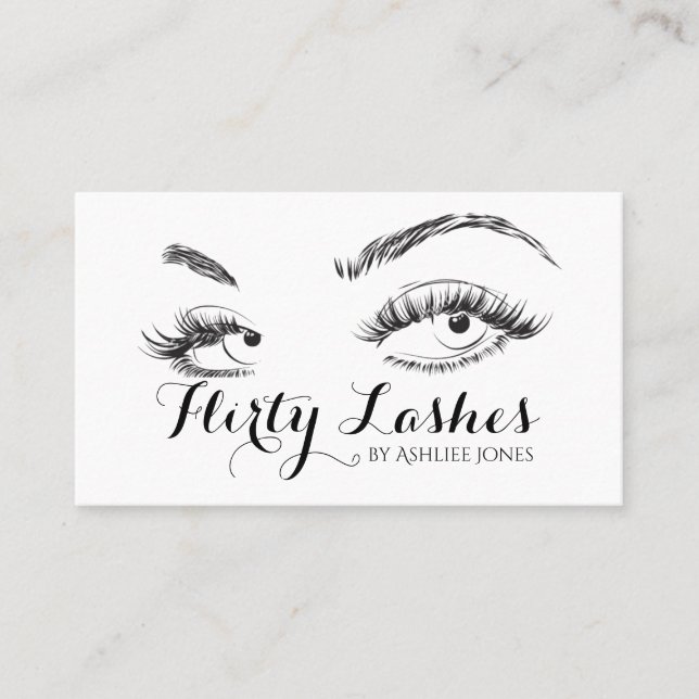Eyebrows & Eyelash Extensions Salon Business Card (Front)