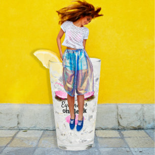 Eyebrows On Fleek Custom Funny Kiss Lips Lash PINk Glass