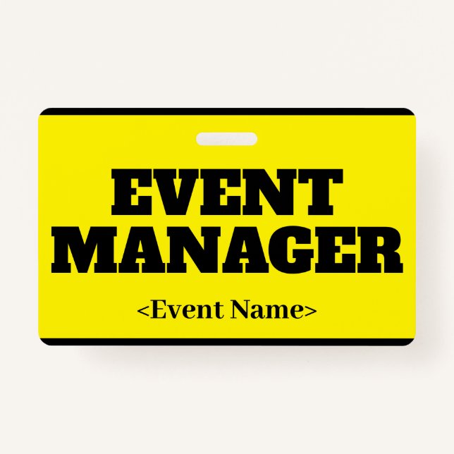 Eyecatching "EVENT MANAGER" Badge ID Badge (Front)