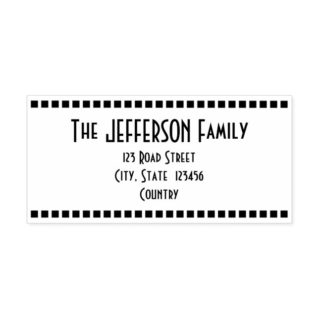 Eyecatching Family Last Name + Address Self-inking Stamp (Design)