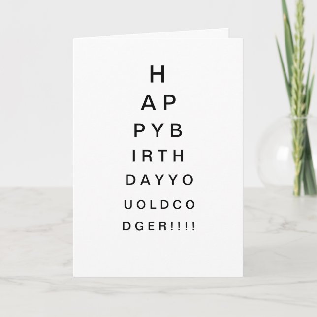 Eyechart Birthday Card (Front)