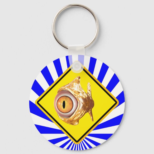 eyefish warning sign key ring (Front)