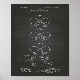 Eyeglass Support 1904 Patent Art Chalkboard Poster