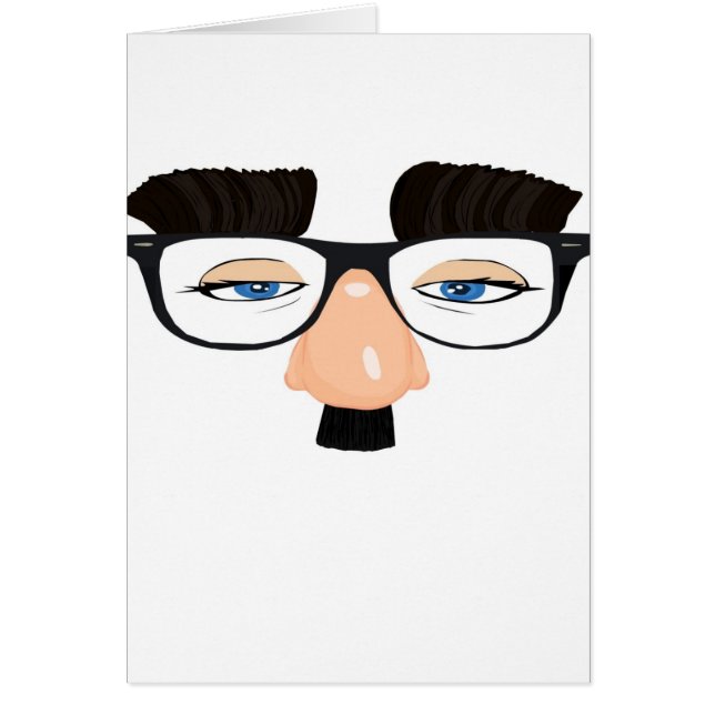 Eyeglasses and Face with Moustache (Front)