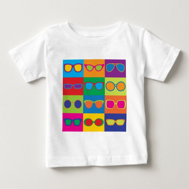 Eyeglasses Chequerboard Baby T-Shirt (Front)