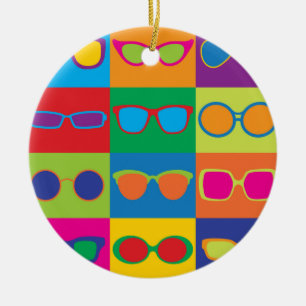 Eyeglasses Chequerboard Ceramic Tree Decoration