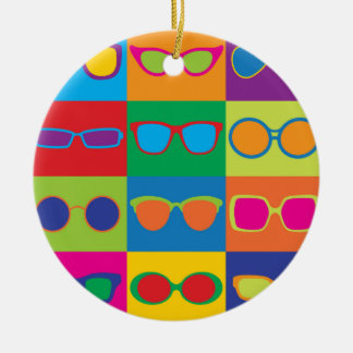Eyeglasses Chequerboard Ceramic Tree Decoration