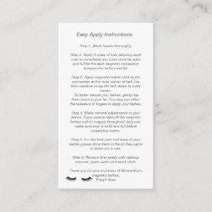 Eyelash  Aftercare Instructions Referral Bokeh Card
