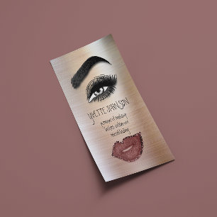 Eyelash Brow Makeup Logo QRCode Lip Rose Skin Business Card