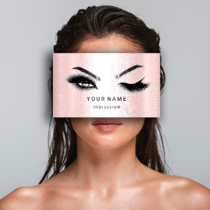 Eyelash Brow Microblade. QR CODE Logo Silver Grey Business Card
