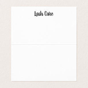 Eyelash extension care sheet business card