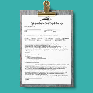 Eyelash Extension Consent Form Modern White Custom Letterhead