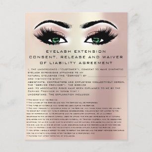 EYELASH EXTENSION CONSENT, RELEASE AND WAIVER Gree Flyer