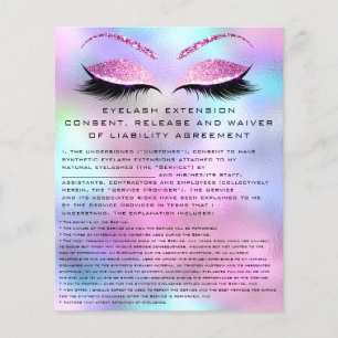 EYELASH EXTENSION CONSENT, RELEASE AND WAIVER Pink Flyer