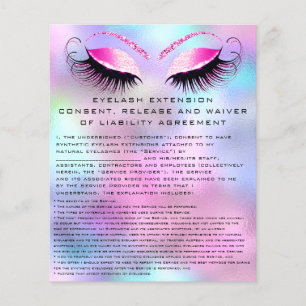 EYELASH EXTENSION CONSENT, RELEASE AND WAIVER Pink Flyer