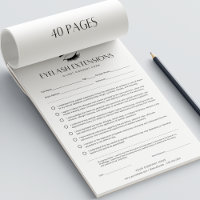Eyelash Extension Forms Lash Consent Form 40 Pages