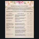 Eyelash Extension Liability Waiver Elegant Ivory Flyer<br><div class="desc">Eyelash Extension Liability Waiver & Release Form Vintage Floral Flyers.</div>