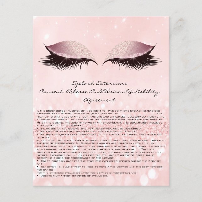 Eyelash Extension Liability Waiver Eyes Pink Flyer (Front)