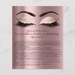 Eyelash Extension Liability Waiver Eyes Rose Spark Flyer