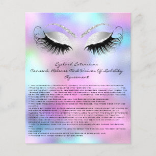 Eyelash Extension Liability Waiver Rose Grey Silve Flyer
